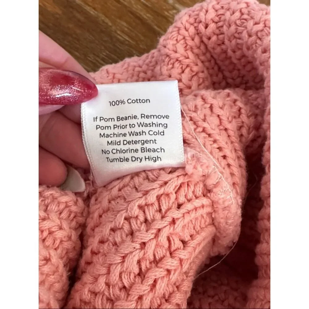 Love Your Melon Knit Beanie Womens OS Hat Logo Cuffed Pink Outdoor Preppy Girly